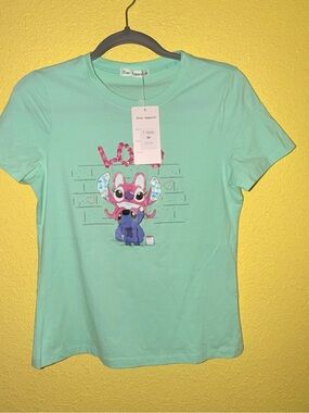 Mint Green Graphic Short-Sleeve Tee